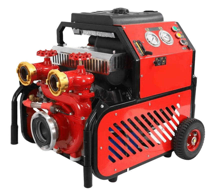 Portable gasoline-powered fire pump