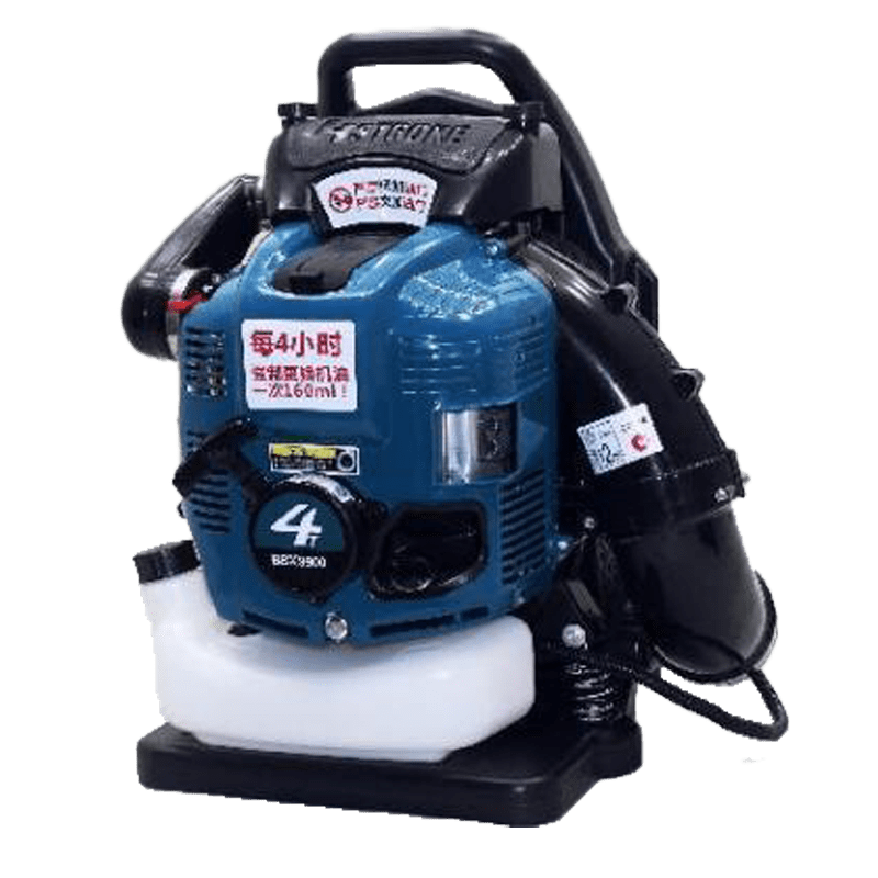 Backpack-mounted wind-powered fire extinguisher