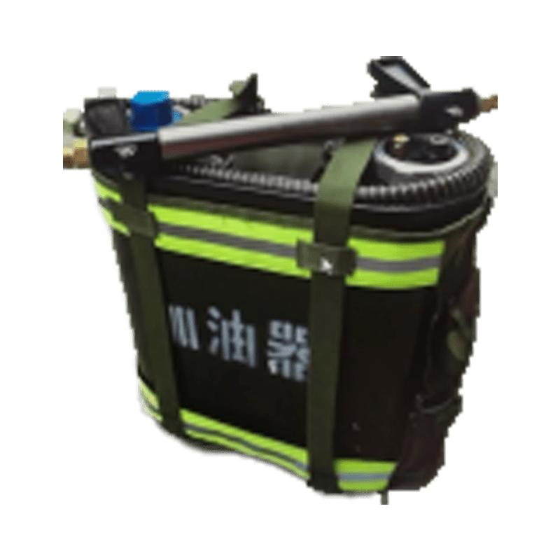 Backpack-mounted wind-powered fire extinguisher