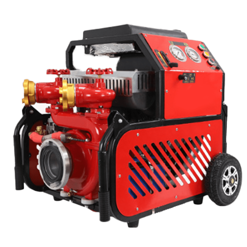 Portable gasoline-powered fire pump