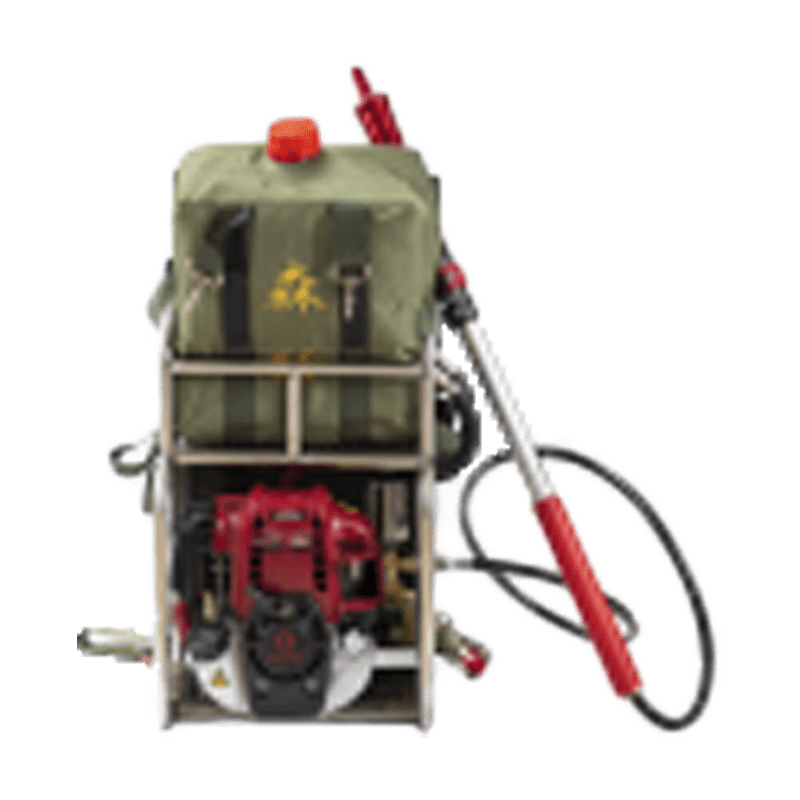 Backpack-mounted wind-powered fire extinguisher