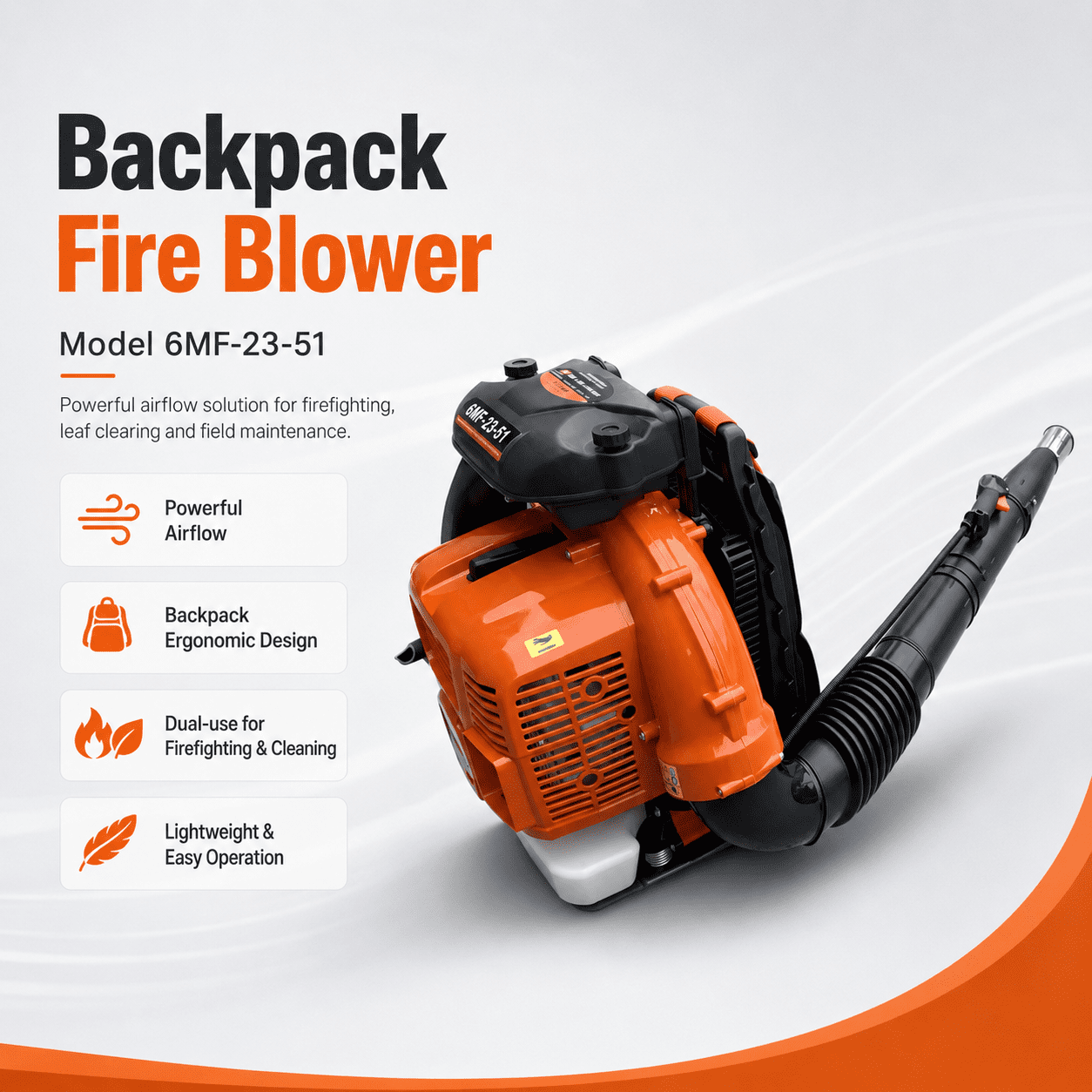 Backpack Fire Fighting Blower 6MF-23-51 for Forest Fire Suppression and Ground Clearing