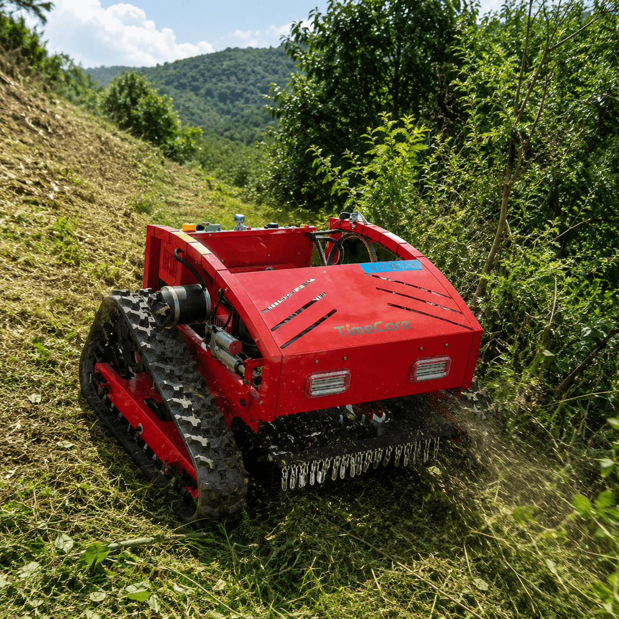 Remote Control Crawler Flail Mower with 224CC Engine for Slope and Orchard Mowing