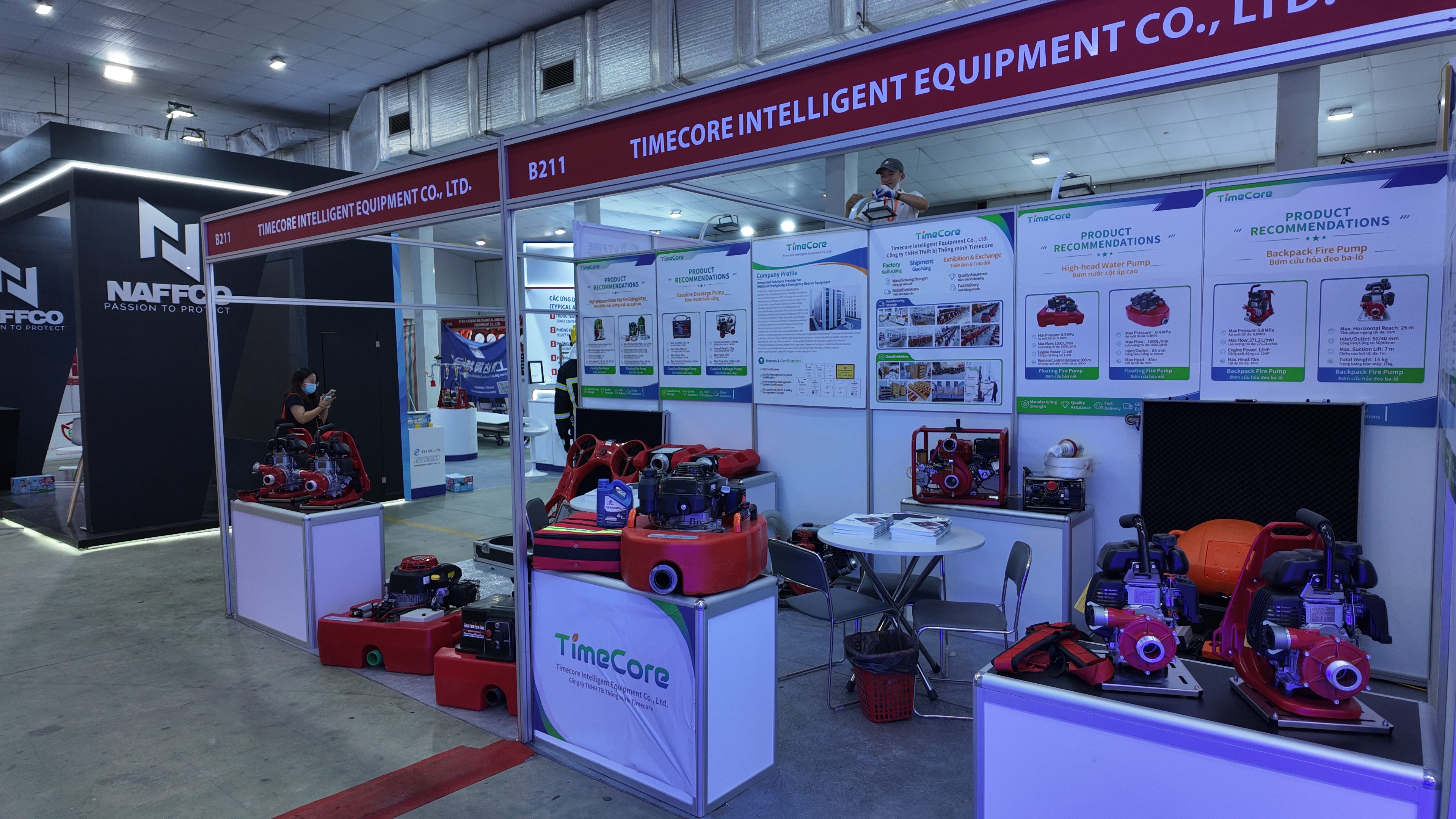Timecore Booth B211 at Secutech Vietnam 2026 displaying firefighting and emergency rescue equipment