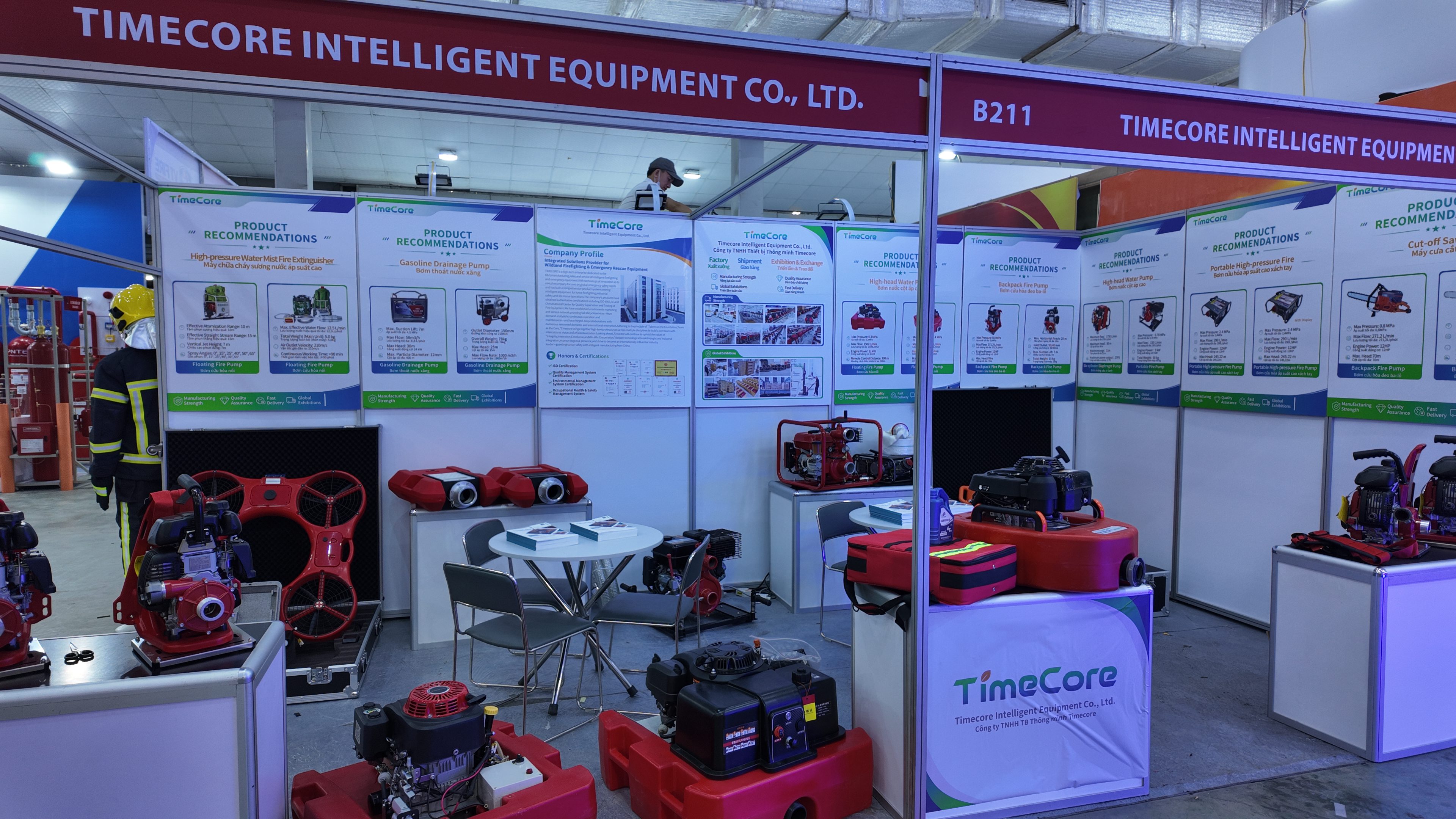 Timecore Booth B211 at Secutech Vietnam 2026 displaying firefighting and emergency rescue equipment